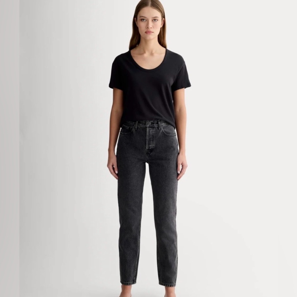 Everlane The ’90s Cheeky Jean Black Wash Size 27 Regular High Rise Straight Leg